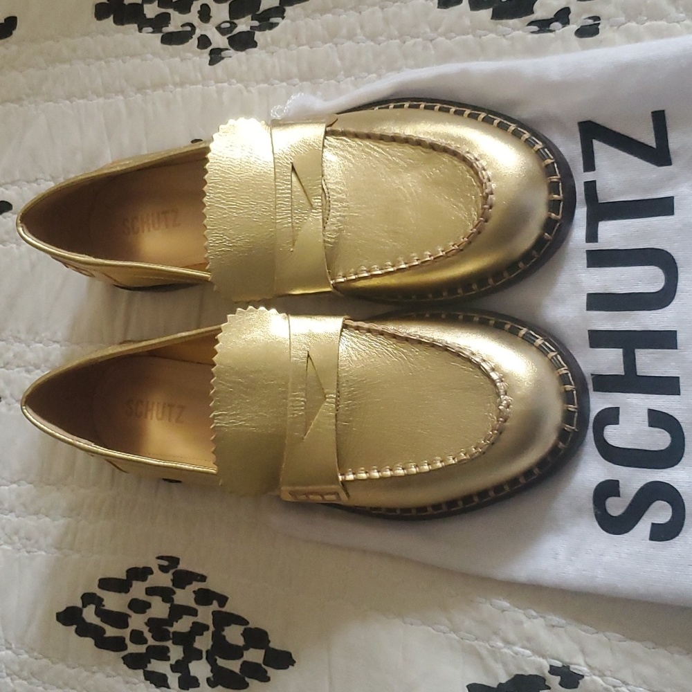 Gold Loafers